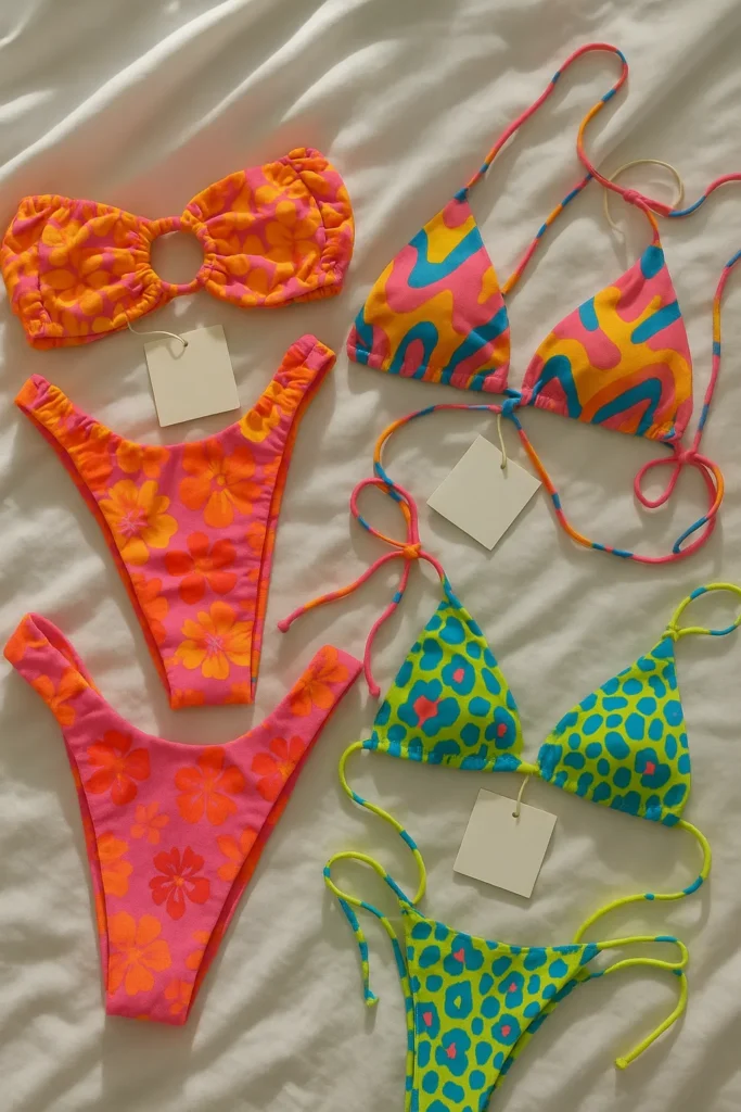 Modelos de bikini verano 2025 Colores neón y estampado