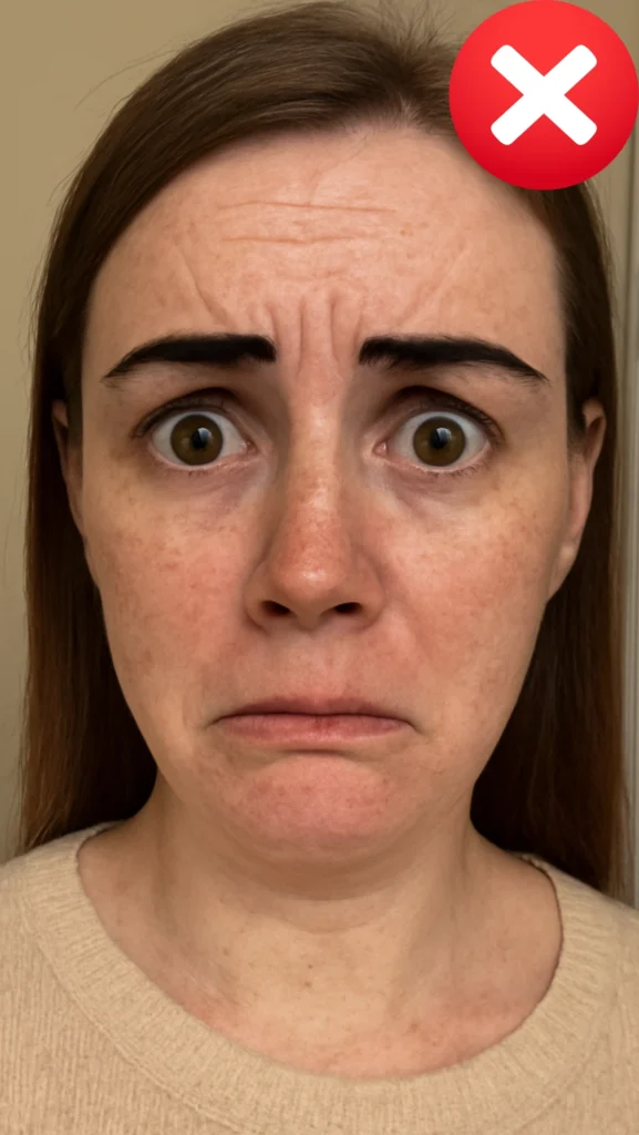 Chica con cejas mal depiladas, sin formas y con un tono no adecuado