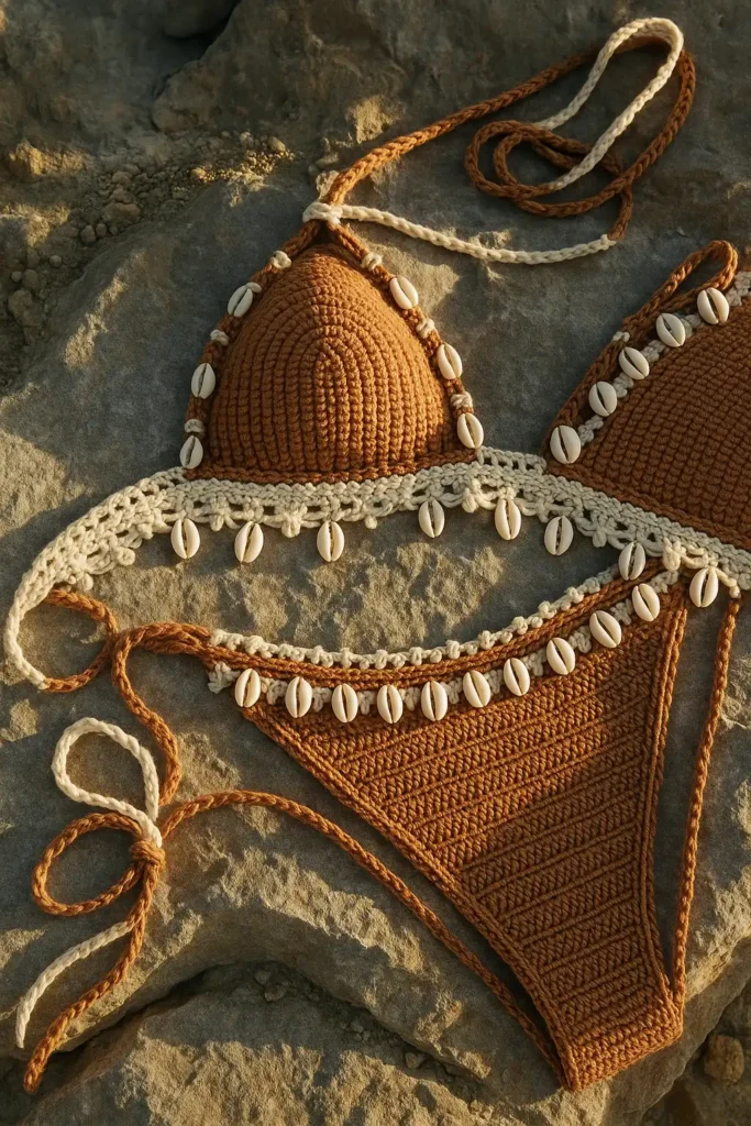 Crochet con estilo: bikinis artesanales que son puro flow boho
