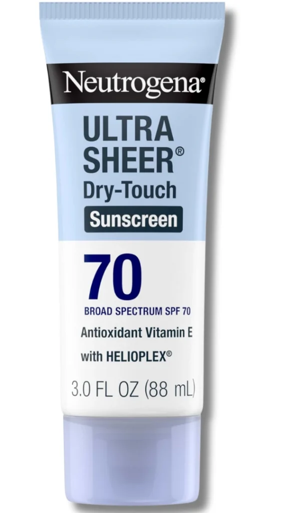 Protector solar facial para piel seca Neutrogena Ultra Sheer Dry Touch SPF 70