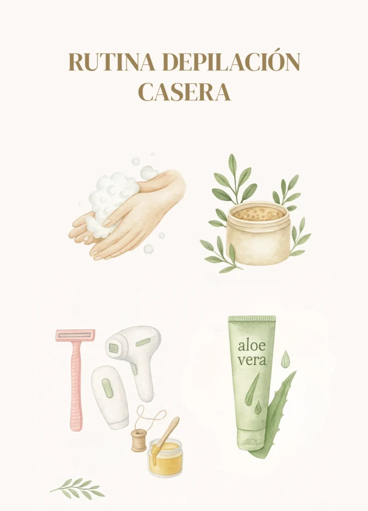 it de depilación femenina en casa con cuchilla, cera y exfoliante