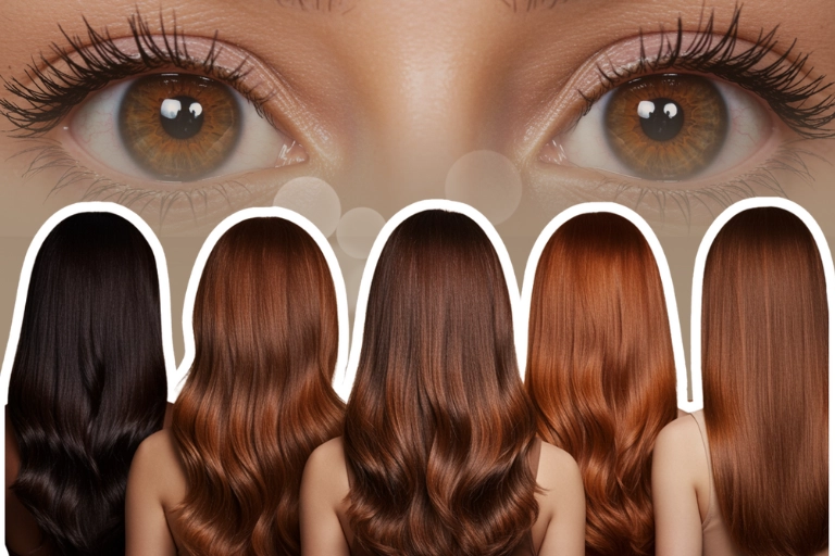Tintes castaños para ojos marrones en cinco mujeres de espaldas.