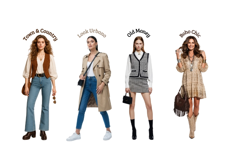 Tendencias looks otoño 2025 con estilos town and country look urbano old money y boho chic