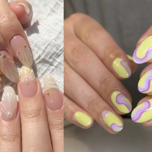 Portada con collage de manicuras: neón, pastel, nude, holográfico y 3D, tendencias uñas 2025.