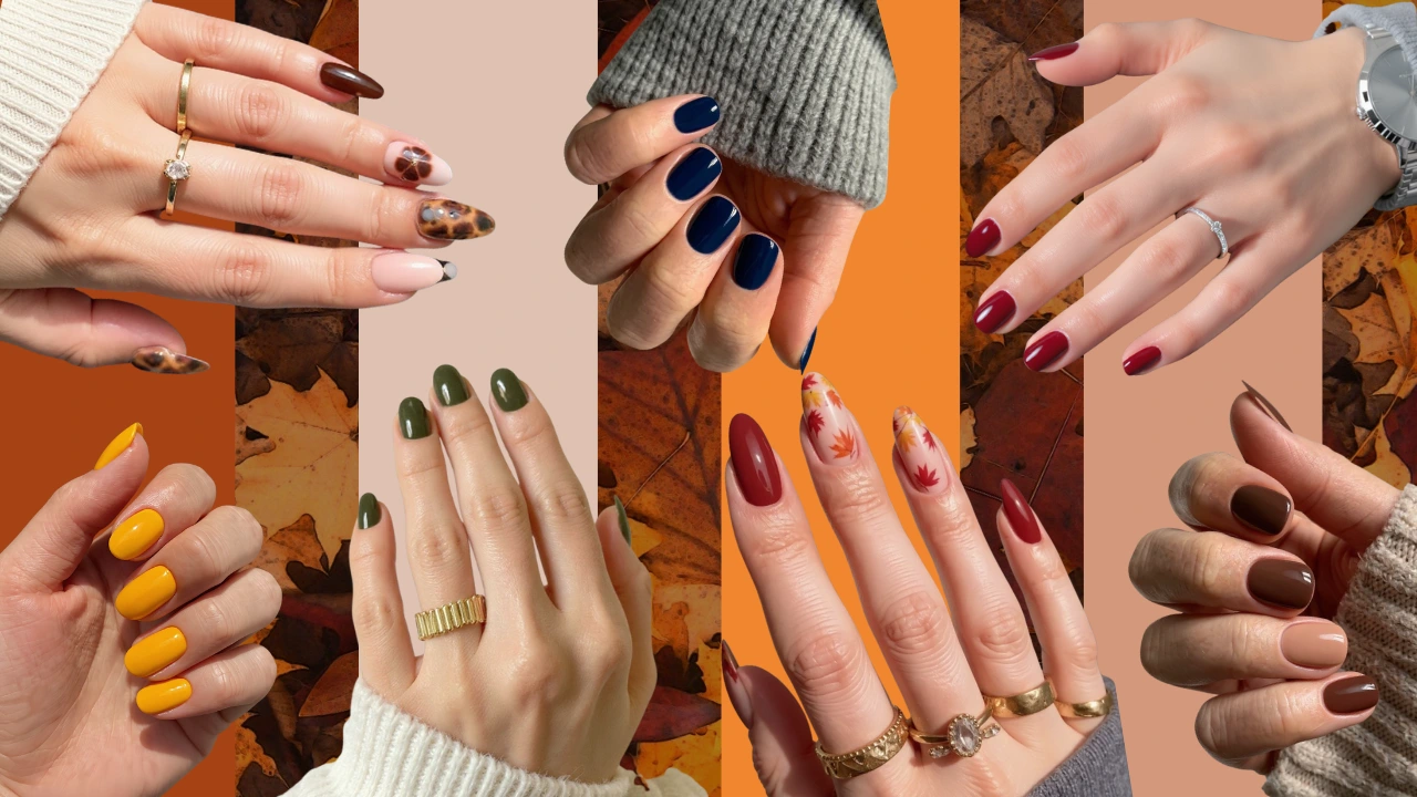 Portada con uñas almendradas en tonos nude y rosados, estilo natural y elegante para otoño 2025.
