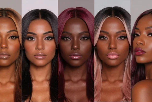 Colores de tinte para piel morena: balayage caramelo, tono cobrizo, vino profundo, rosa fantasía y dorados en estilo moderno y profesional