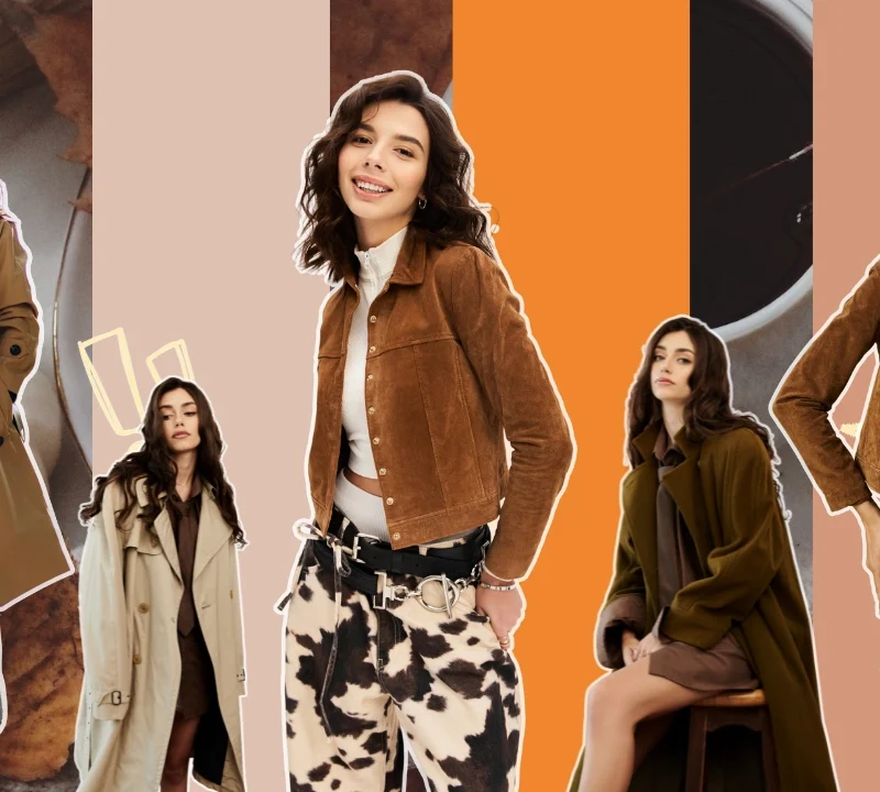 prendas y accesorios en tonos tierra, inspiración boho chic para las tendencias otoño invierno 2025.