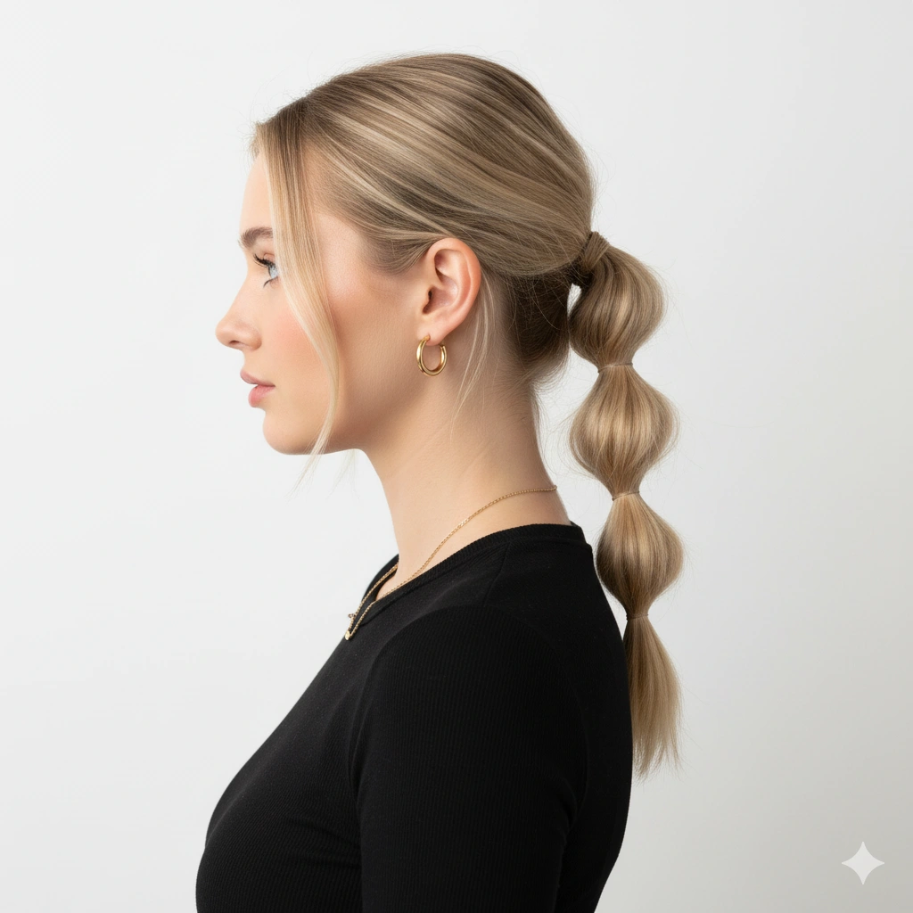 Trenza burbuja, peinado fácil sin trenzar ideal para el día a día.