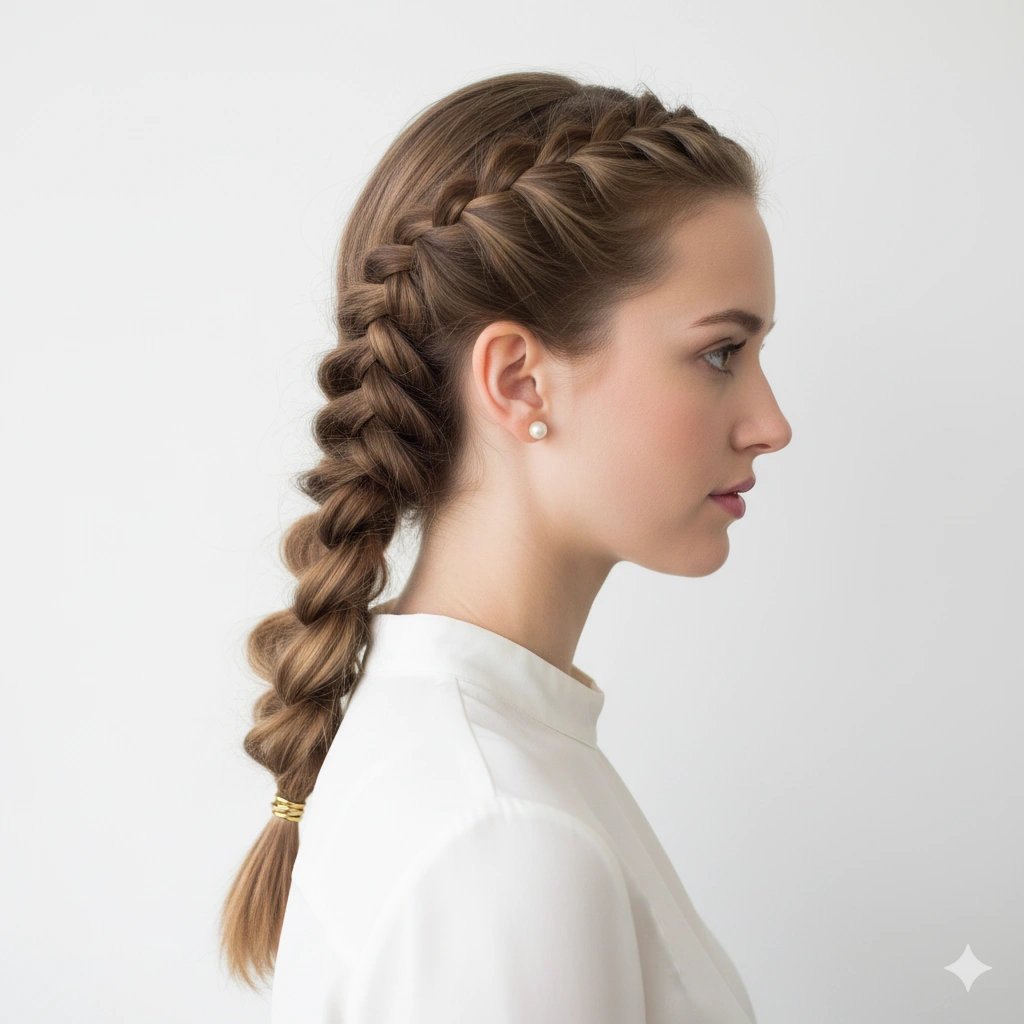 Trenza lateral casual, peinado fácil con toque romántico y relajado.