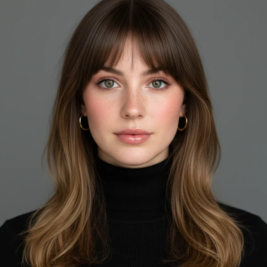 Peinado estilo años 80 para mujer con cara redonda