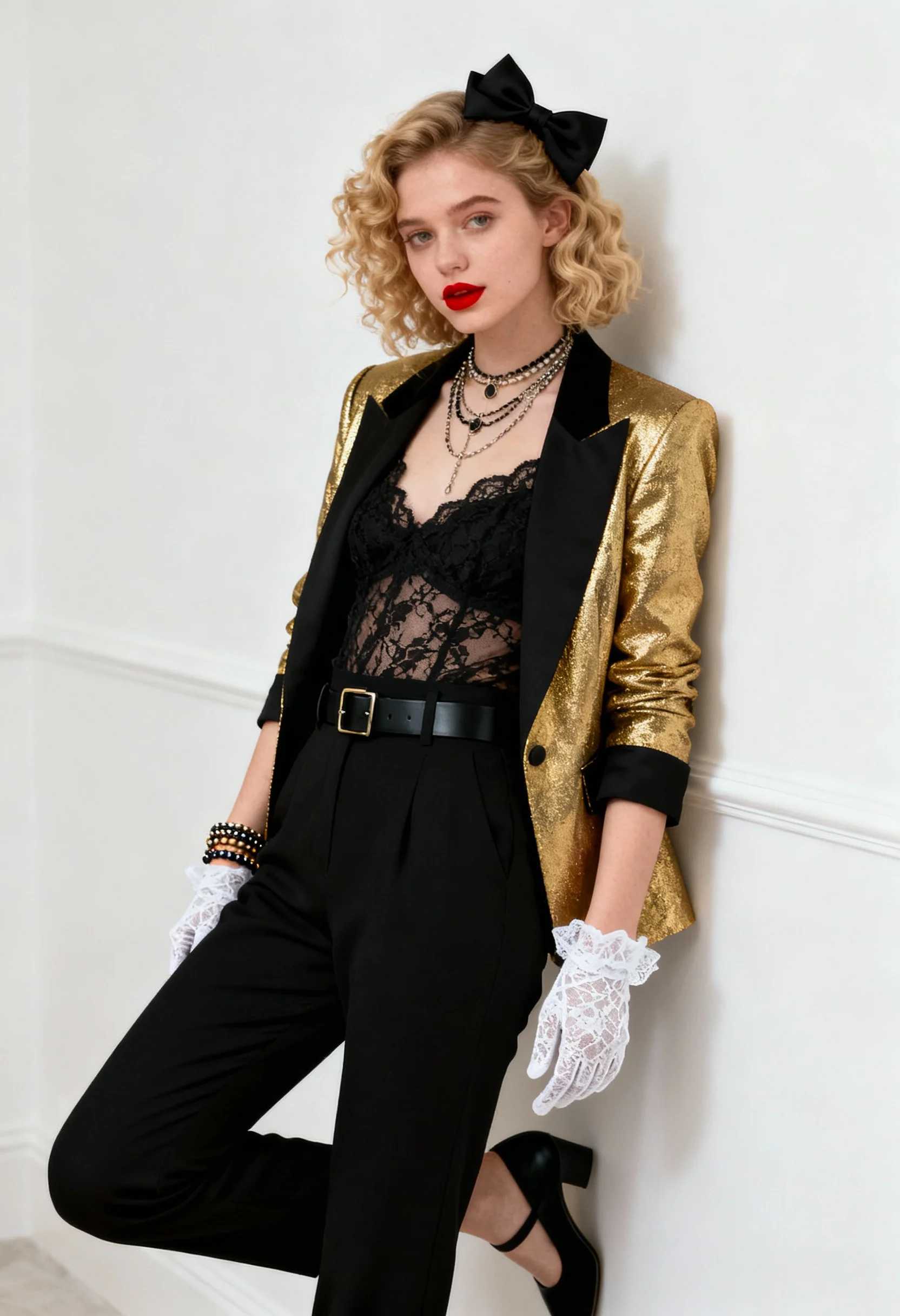 Outfit moderno con inspiración en la moda ochentera tendencia 2025