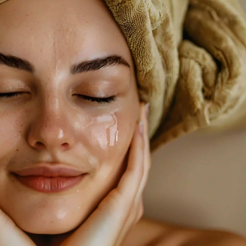 Mujer con piel radiante que refleja los beneficios de una rutina de skincare completa y constante.