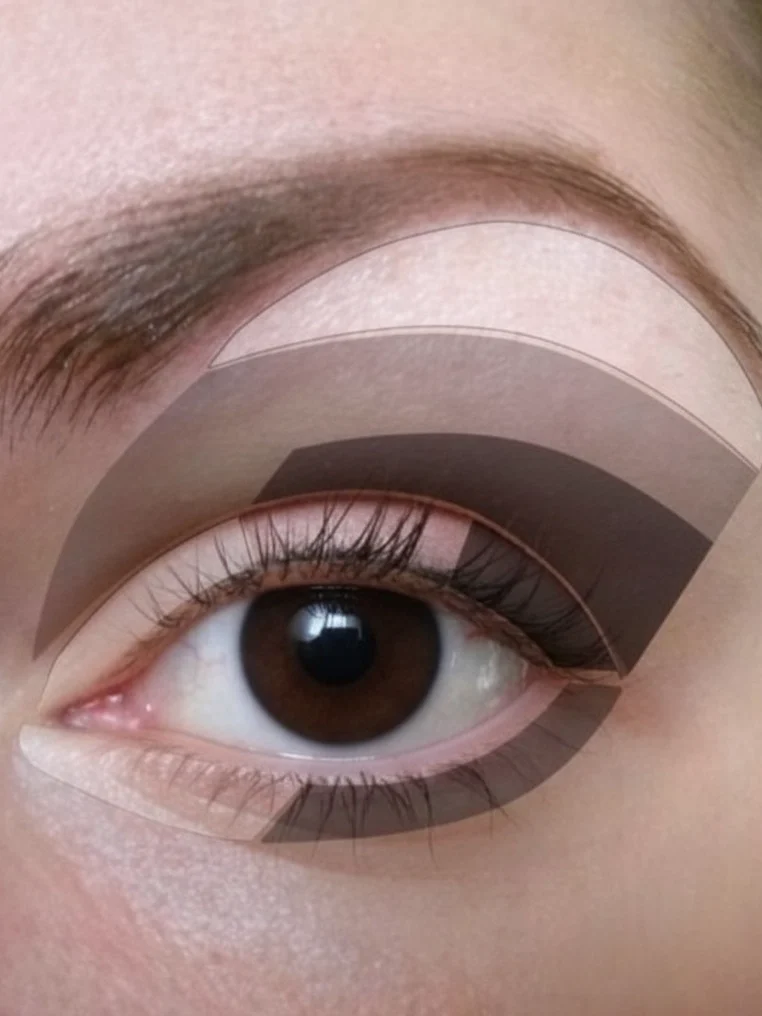 Aplicación de sombras en párpados caídos