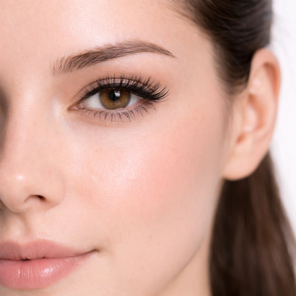 Resultado de la colocación de pestañas postizas