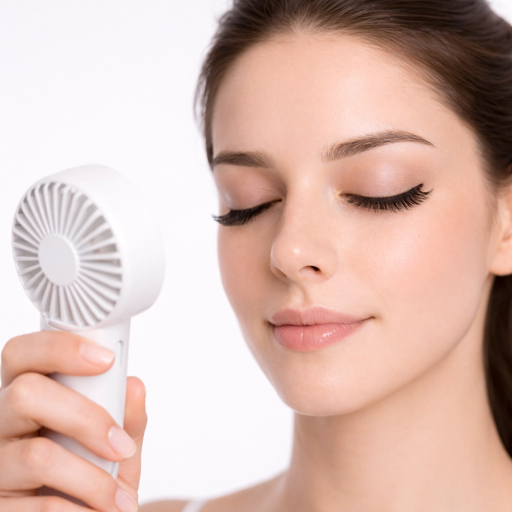 Secado de las pestañas postizas luego de su colocación