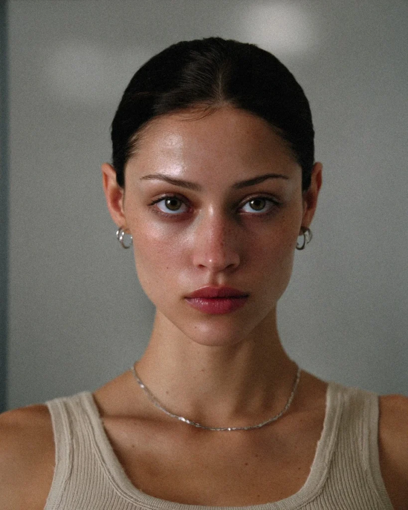 Joven con mirada serena representando autoestima y conexión con la belleza interior.