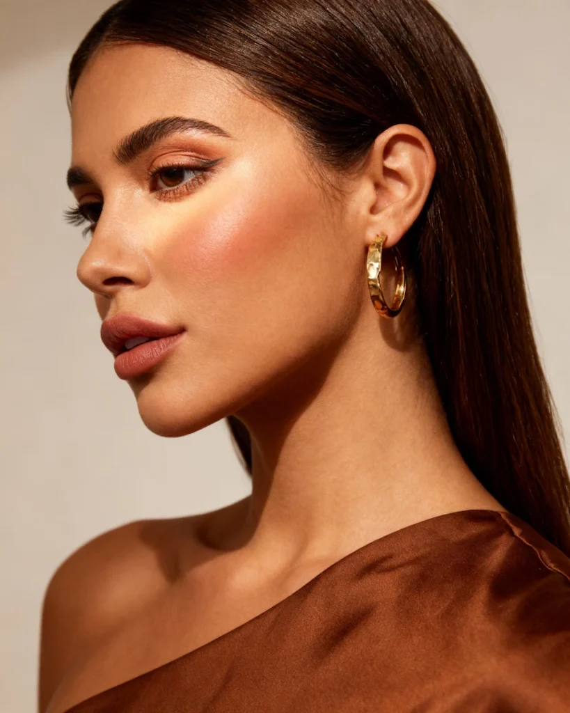 Perfil femenino elegante que simboliza el cuidado exterior como complemento de la belleza interior.