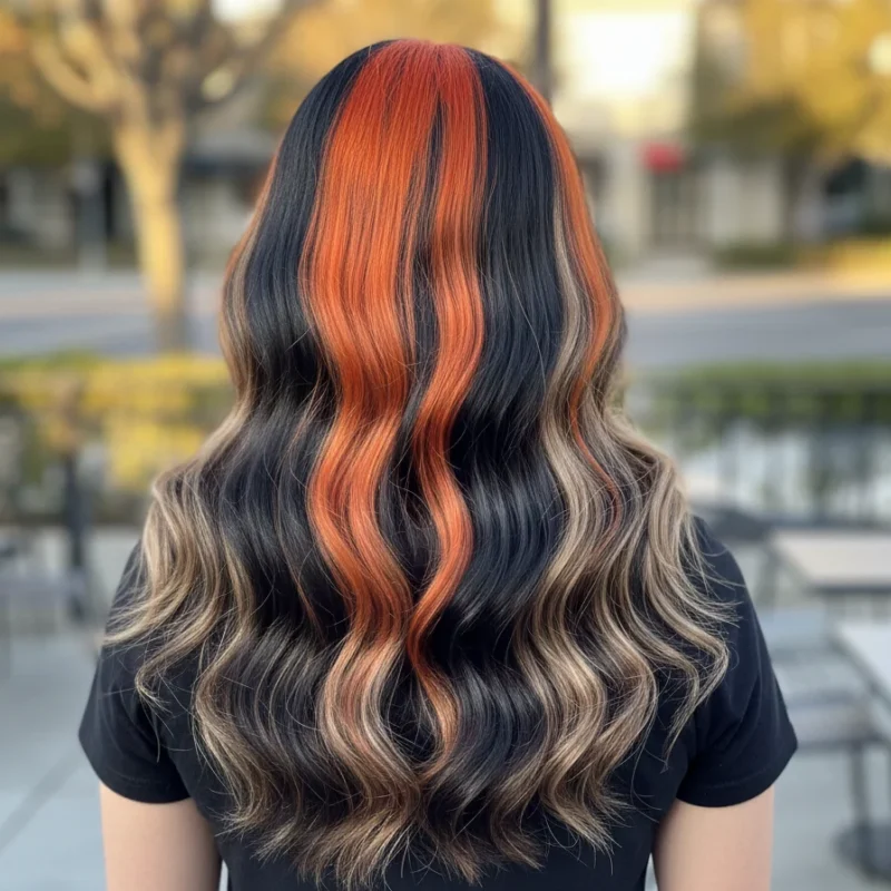 Look Cálico hair con combinación de colores intensos y contraste natural