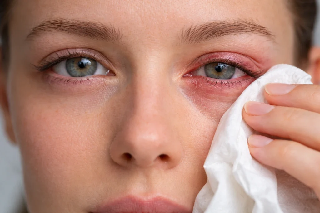 Chica joven con alergia