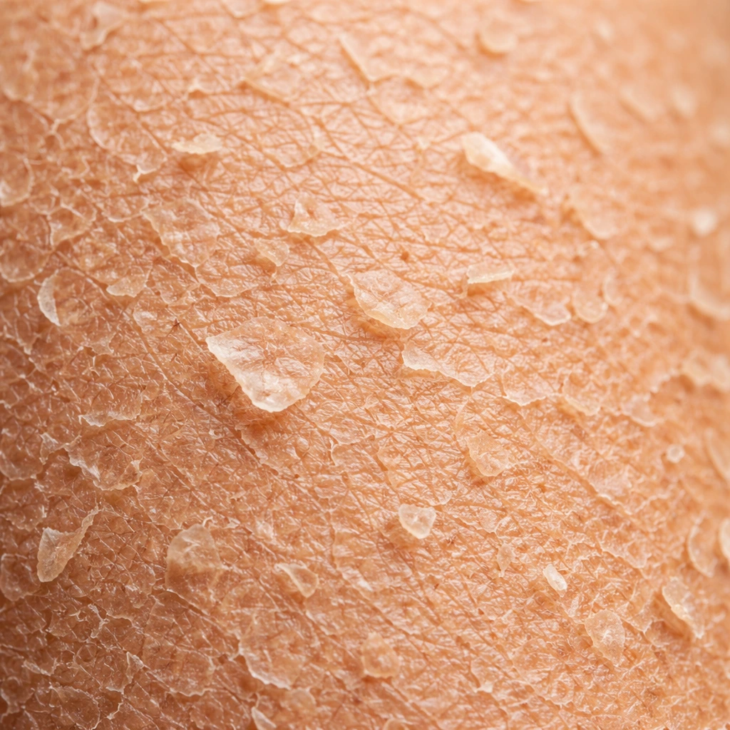 Zoom a una piel seca