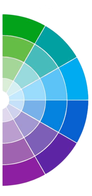 Rueda cromática de colores fríos