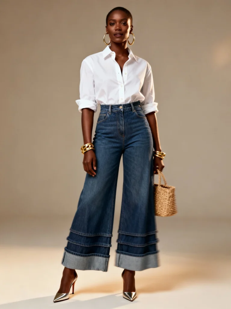 Look de noche utilizando jeans mujer