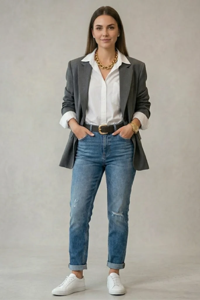 Look smart casual utilizando jeans mujer