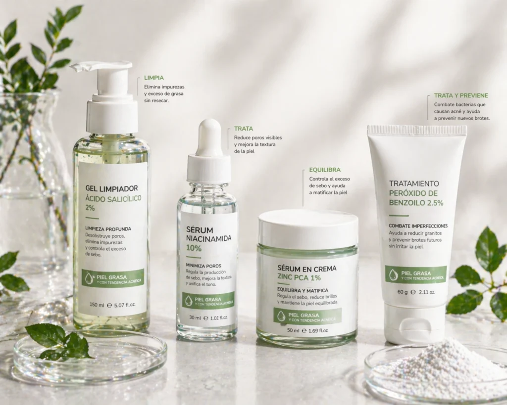 Productos para el cuidado de la piel grasa