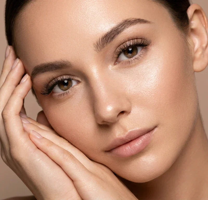 Extensiones de pestañas naturales en primer plano con acabado limpio y mirada definida