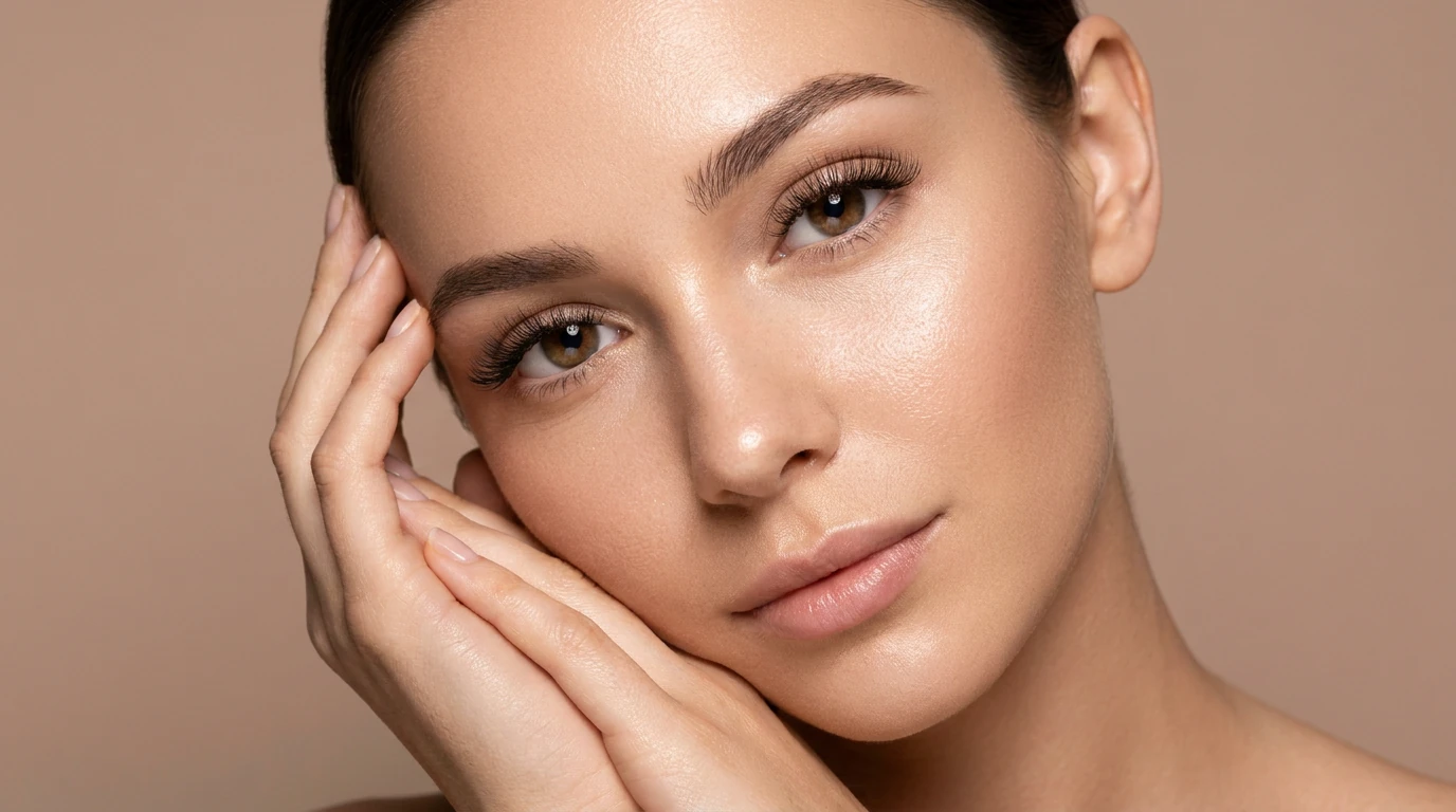 Extensiones de pestañas naturales en primer plano con acabado limpio y mirada definida