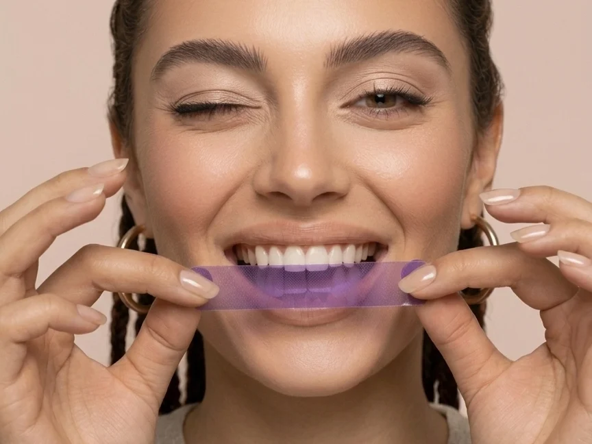 Tiras blanqueadoras en dientes
