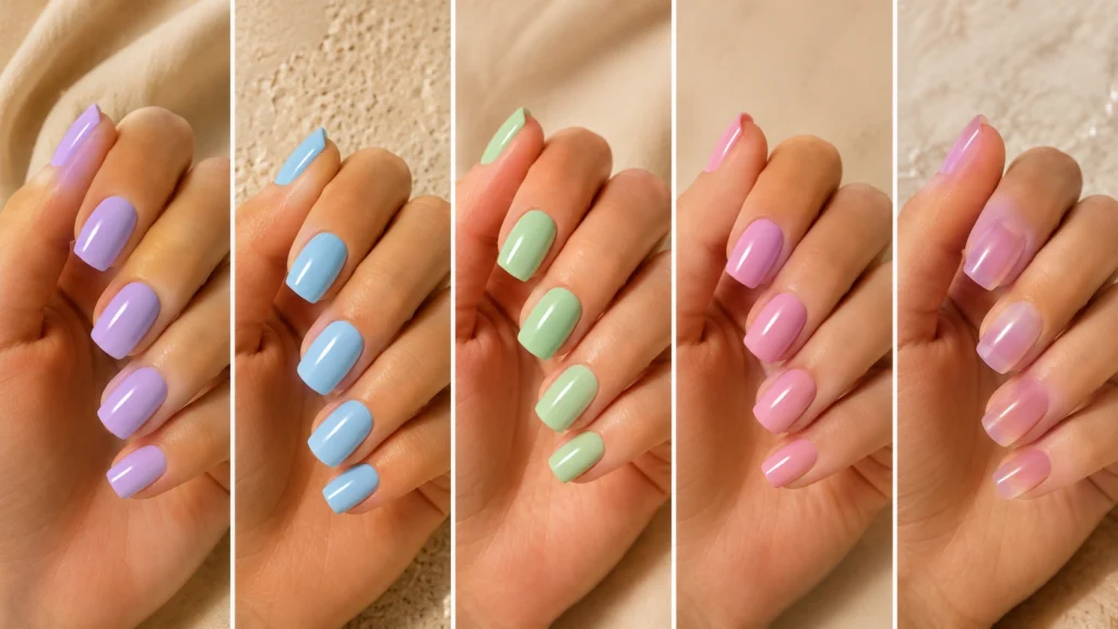 uñas verano tonos pasteles