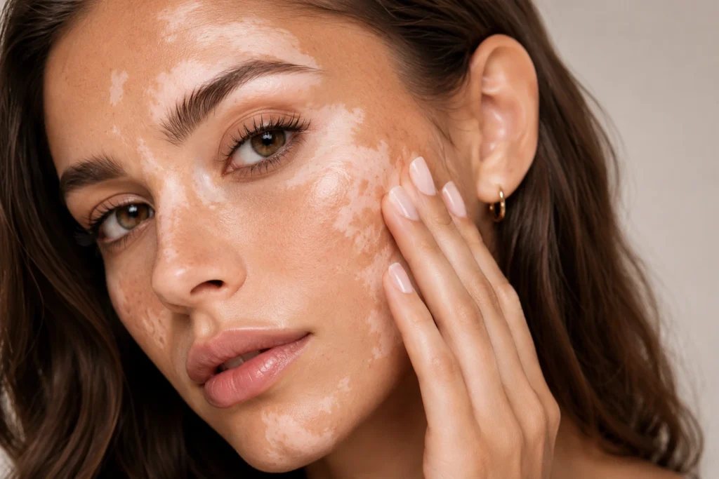 Rostro con vitiligo