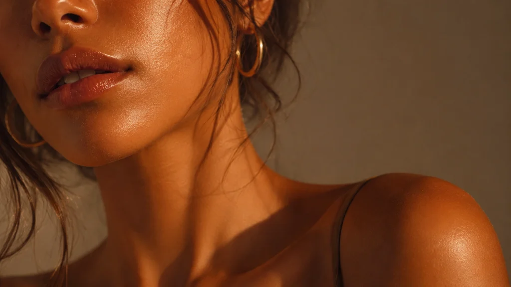 Chica joven con piel canela luminosa