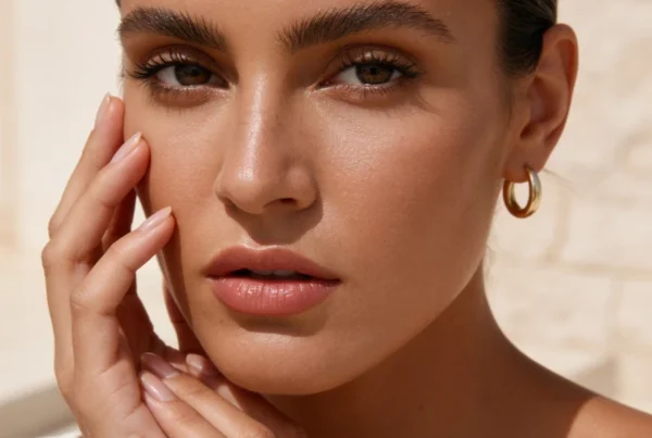 clean-girl-maquillaje-natural-piel-luminosa.webp alt="Primer plano de maquillaje clean girl con piel luminosa, cejas naturales y labios hidratados