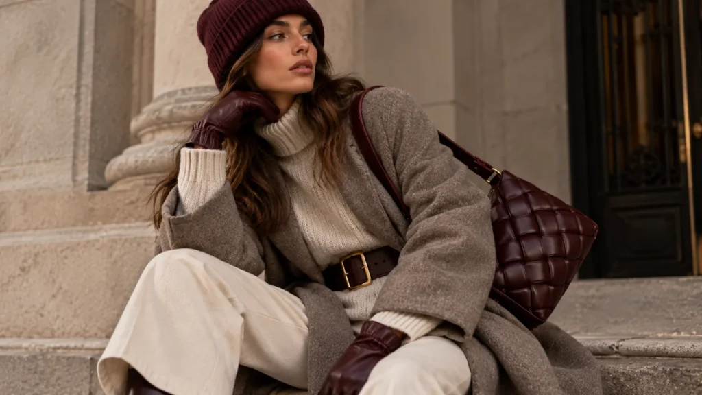 Accesorios tendencia otoño-invierno 2026-2027 con bolso acolchado y cinturón ancho